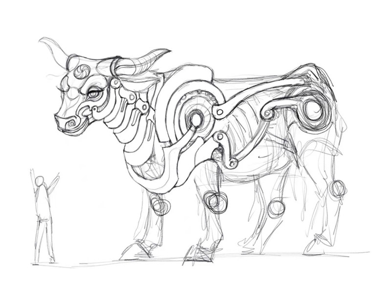 Xiao Di’s Giant Golden Bull appears on the Spring Festival Gala, sowing seeds for Chinese mechanical installation art